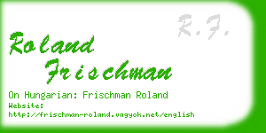 roland frischman business card